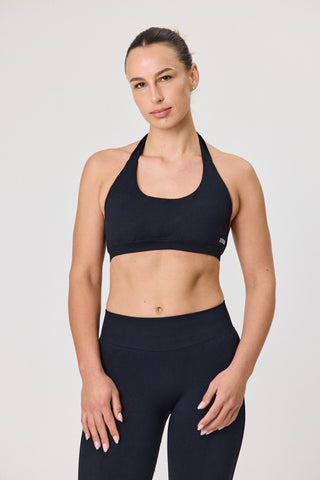 Halter Sports Bra - Black