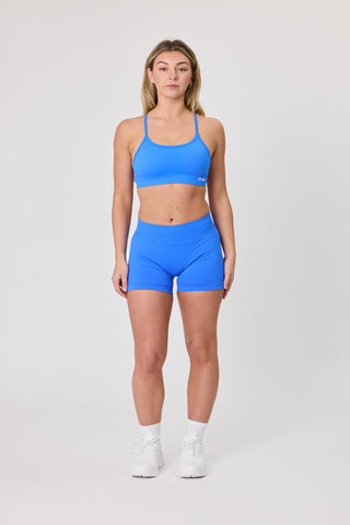 Cross Back Straps Sports Bra - Electric Blue