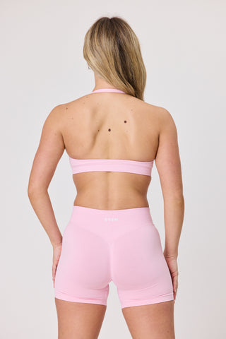 Halter Sports Bra - Baby Pink