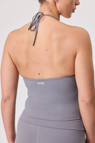Serene Halter Tie Tank - Steel Grey