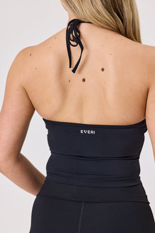 Serene Halter Tie Tank - Black