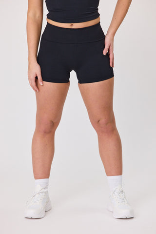 Foldover Waist Serene Shorts - Black