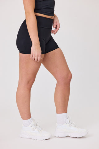Foldover Waist Serene Shorts - Black