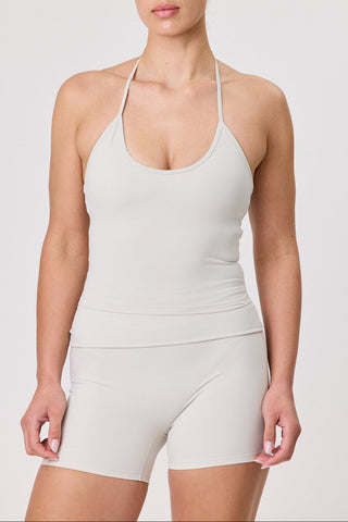 Serene Halter Tie Tank - Bone