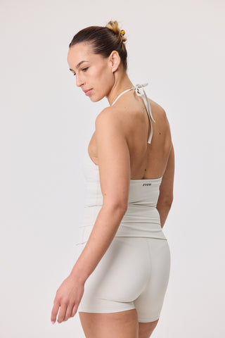 Serene Halter Tie Tank - Bone