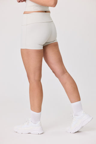 Foldover Waist Serene Shorts - Bone