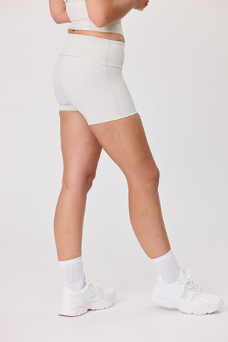 Foldover Waist Serene Shorts - Bone