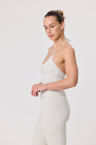 Serene Halter Tie Tank - Bone