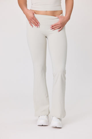 Serene Foldover Waist Flare Pants - Bone